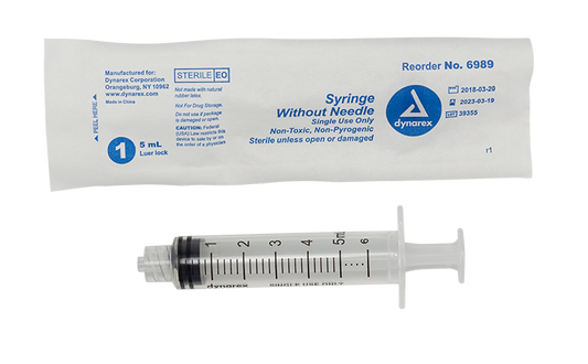 Syringe without Needle, Sterile, Luer Lock.