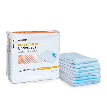 Disposable Underpad Classic Plus 23 X 24 Inch Fluff / Polymer Light Absorbency