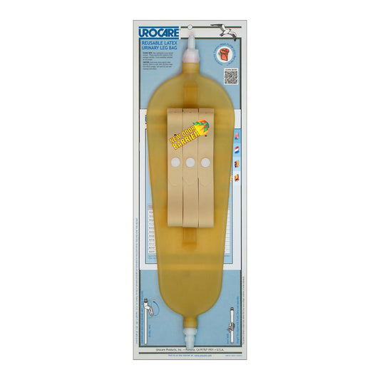 Urinary Leg Bag Urocare® Anti-Reflux Valve / Twist Drain Valve NonSterile 1,000 mL Latex