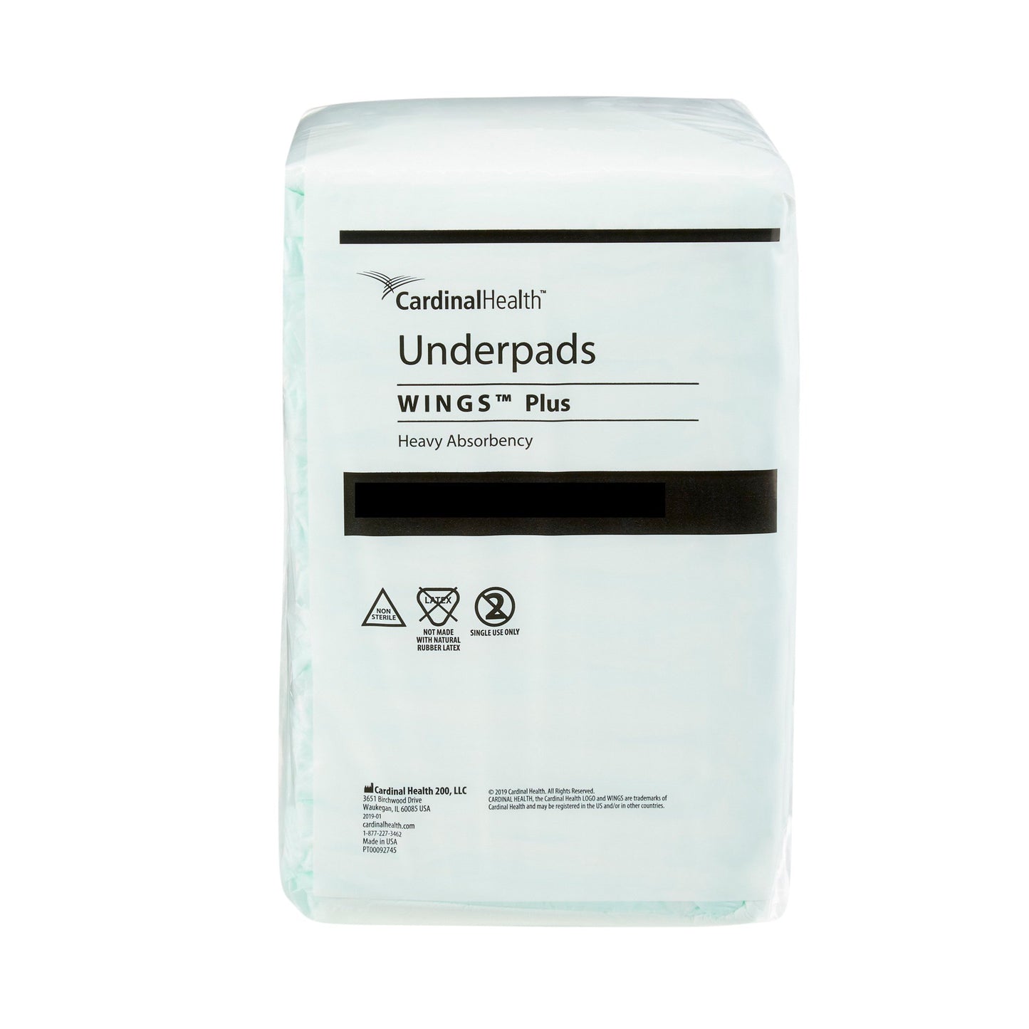 Underpads, Disposable, WINGS Plus, Heavy Absorbency