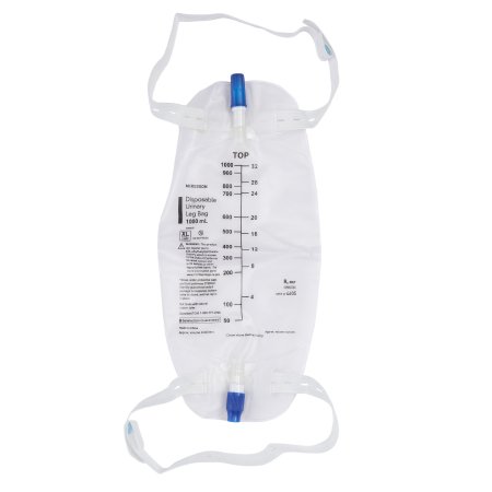 Urinary Leg Bag Anti-Reflux Valve Sterile 1,000 mL Vinyl