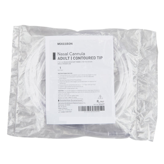 Nasal Cannula McKesson Adult Curved Prong / Non Flared Tip 7 Foot Tubing