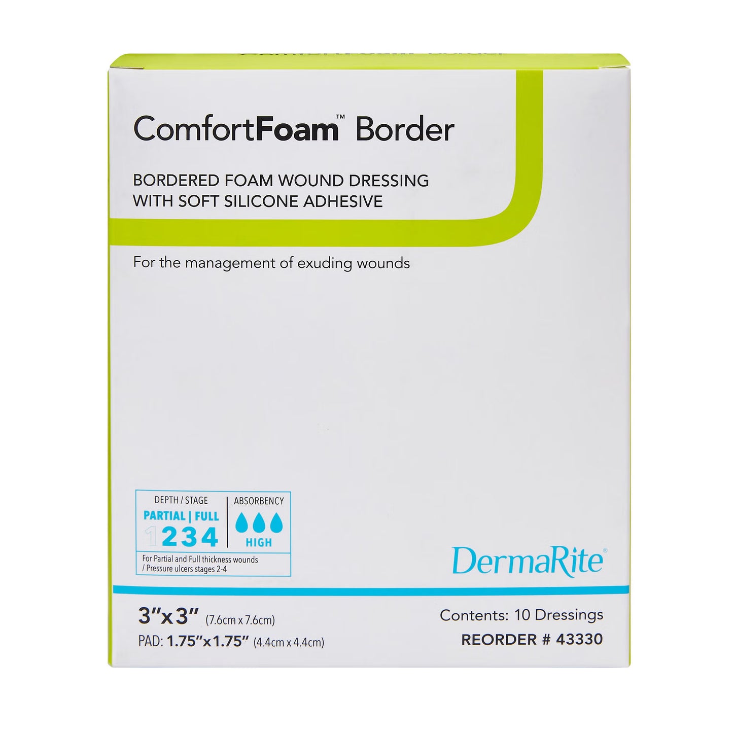 Foam Dressing, Silicone Border