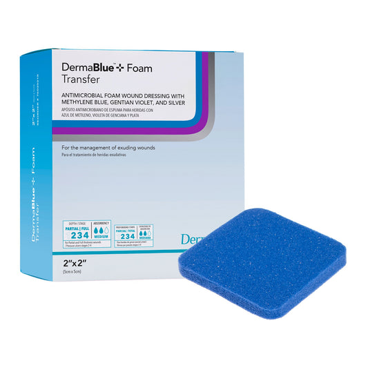 DermaBlue+™ Foam 2 X 2 Inch Square Sterile
