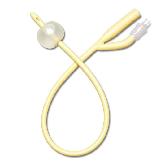 Foley Catheter, Silicone-Elastomer Coated Latex, Straight Tip, 2-Way, 10 mL balloon