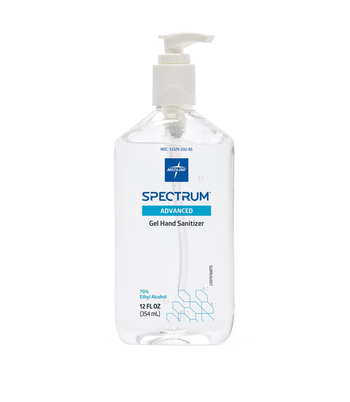 Spectrum Gel Hand Sanitizer, 70% Ethyl Alcohol, Pump Bottle, 12 oz.