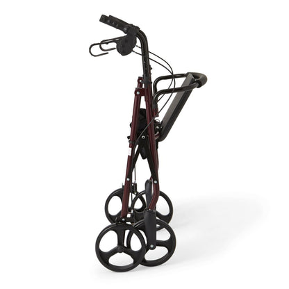 Basic Steel Rollator with 8" Wheels, Burgundy