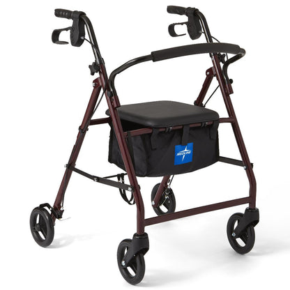 Basic Steel Rollator, Burgundy