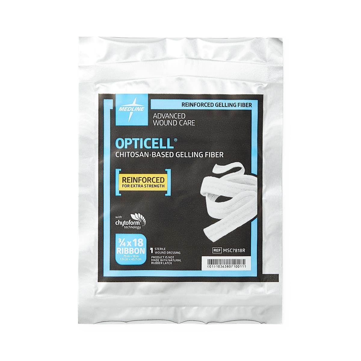 Opticell Gelling Fiber Wound Dressing, 0.75" x 18"