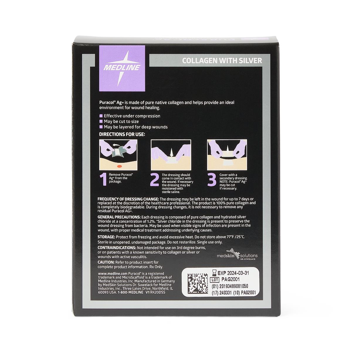 Collagen Ag, Puracol, 2"x2"