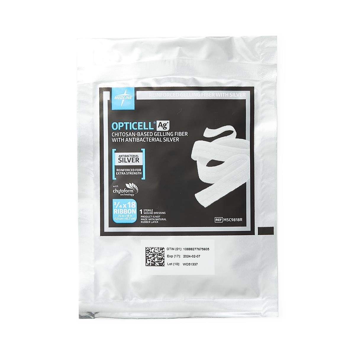Gelling Fiber Wound Dressing, Silver (Ag) Antibacterial, Opticell