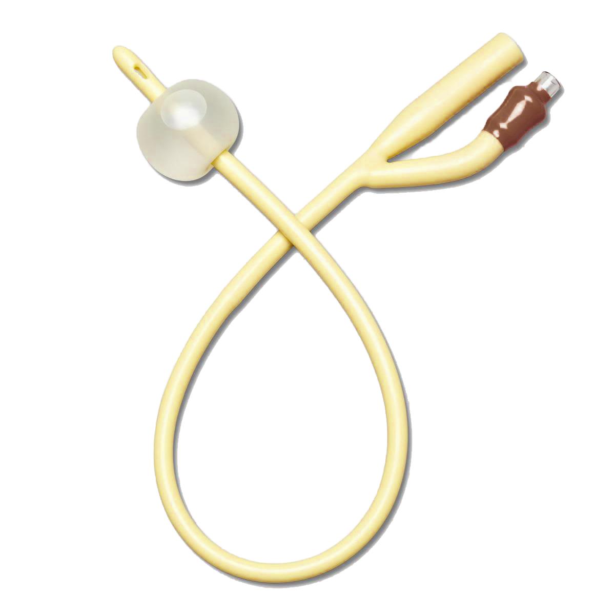 Foley Catheter, Silicone-Elastomer Coated Latex, Straight Tip, 2-Way, 10 mL balloon