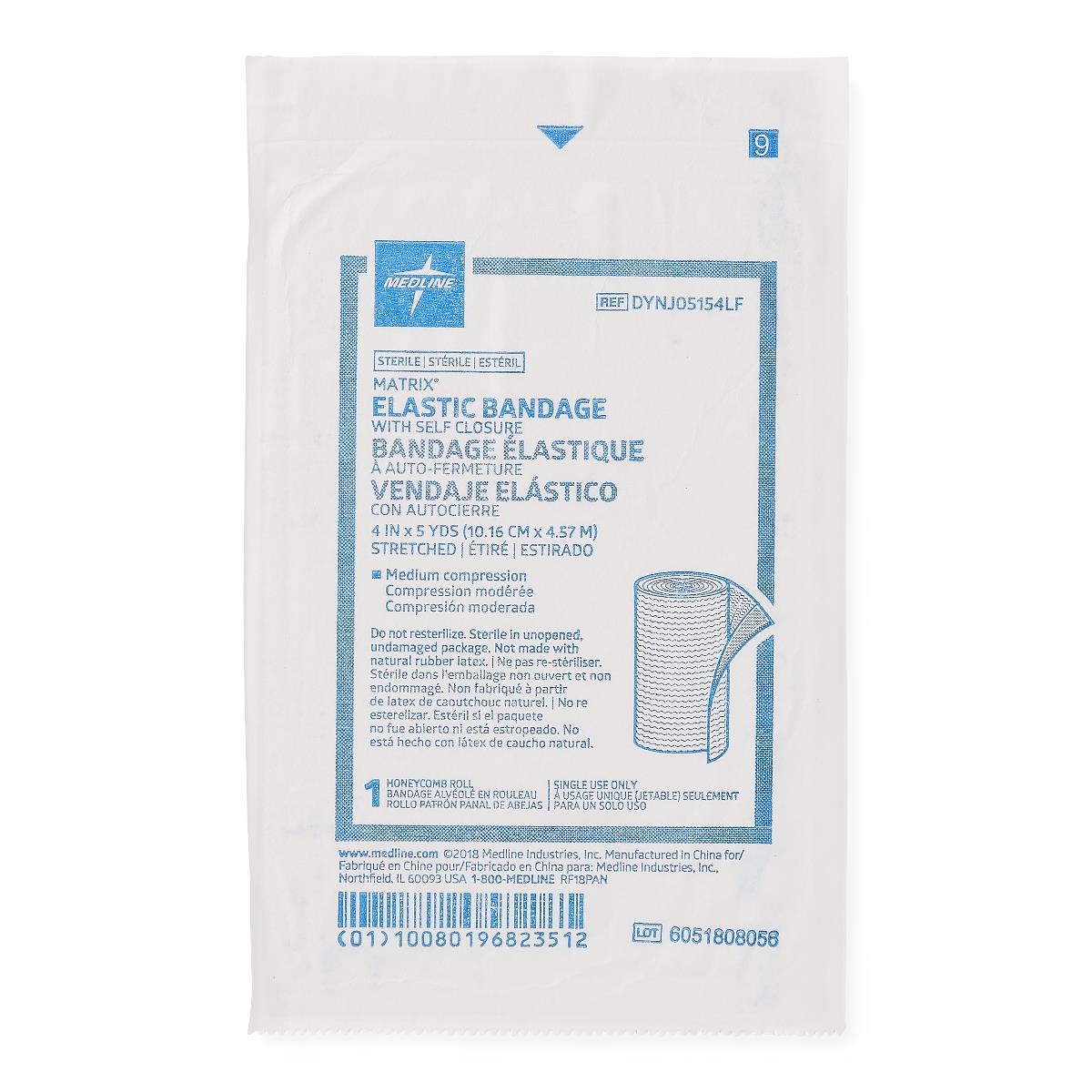 Elastic Bandage with Self-Closure, 4"x5 yd.