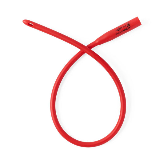 Intermittent/Urethral Red Rubber Catheter, Universal, 18 Fr x 16"