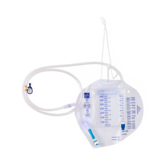 Urine Meter 400 mL with Drain Bag 2,500 mL, Luer Lock, Metal Clamp