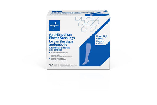 Medline Knee High Anti-Embolism Stockings, Regular, Size L