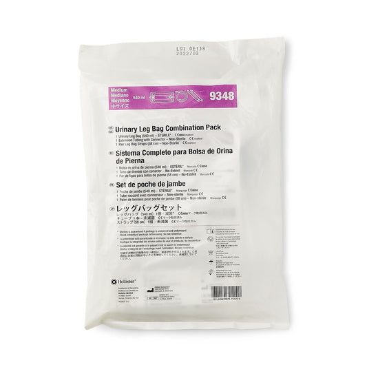 Urinary Leg Bag Kit with Extension Tubing and Strap, Size M, 18 oz.