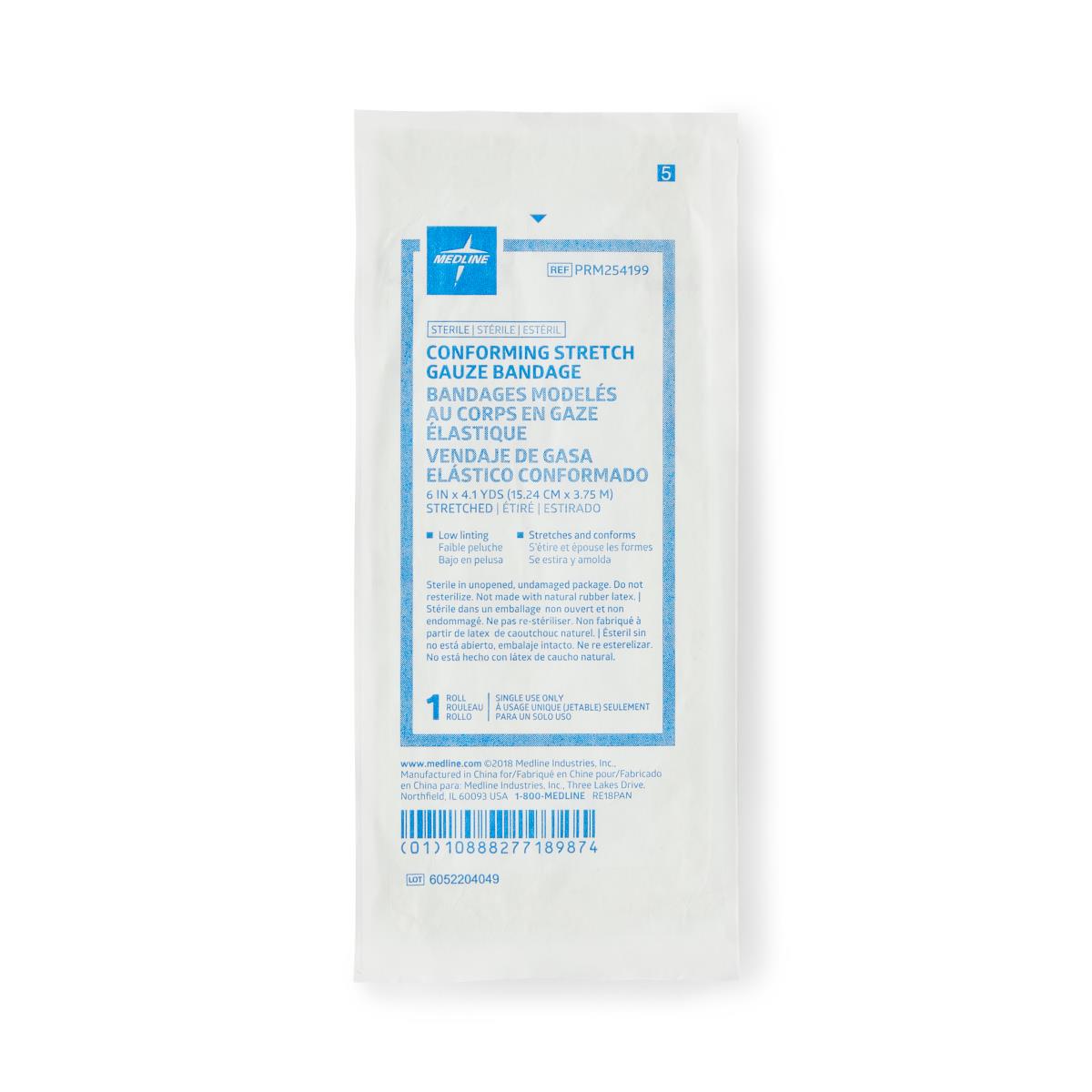 Conforming Gauze Bandage, Sterile, 6" x 4.1 yd.