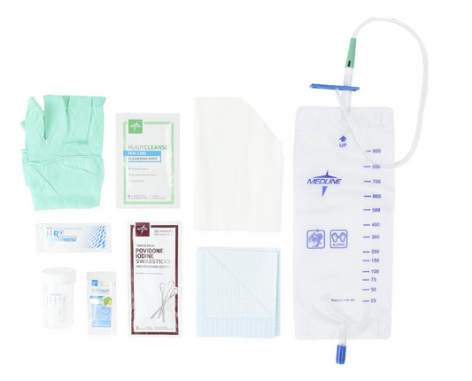 Coude Tip Erase Cauti PVC Intermittent Catheter Tray, 16 Fr