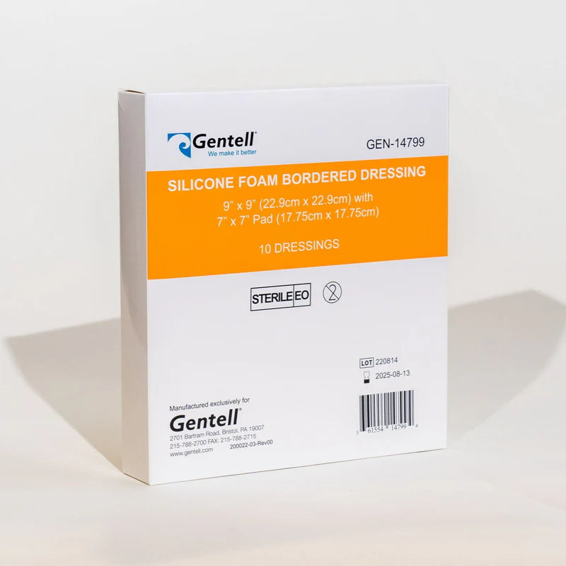 Bordered Silicone Foam Sacral Dressing, 9" x 9"