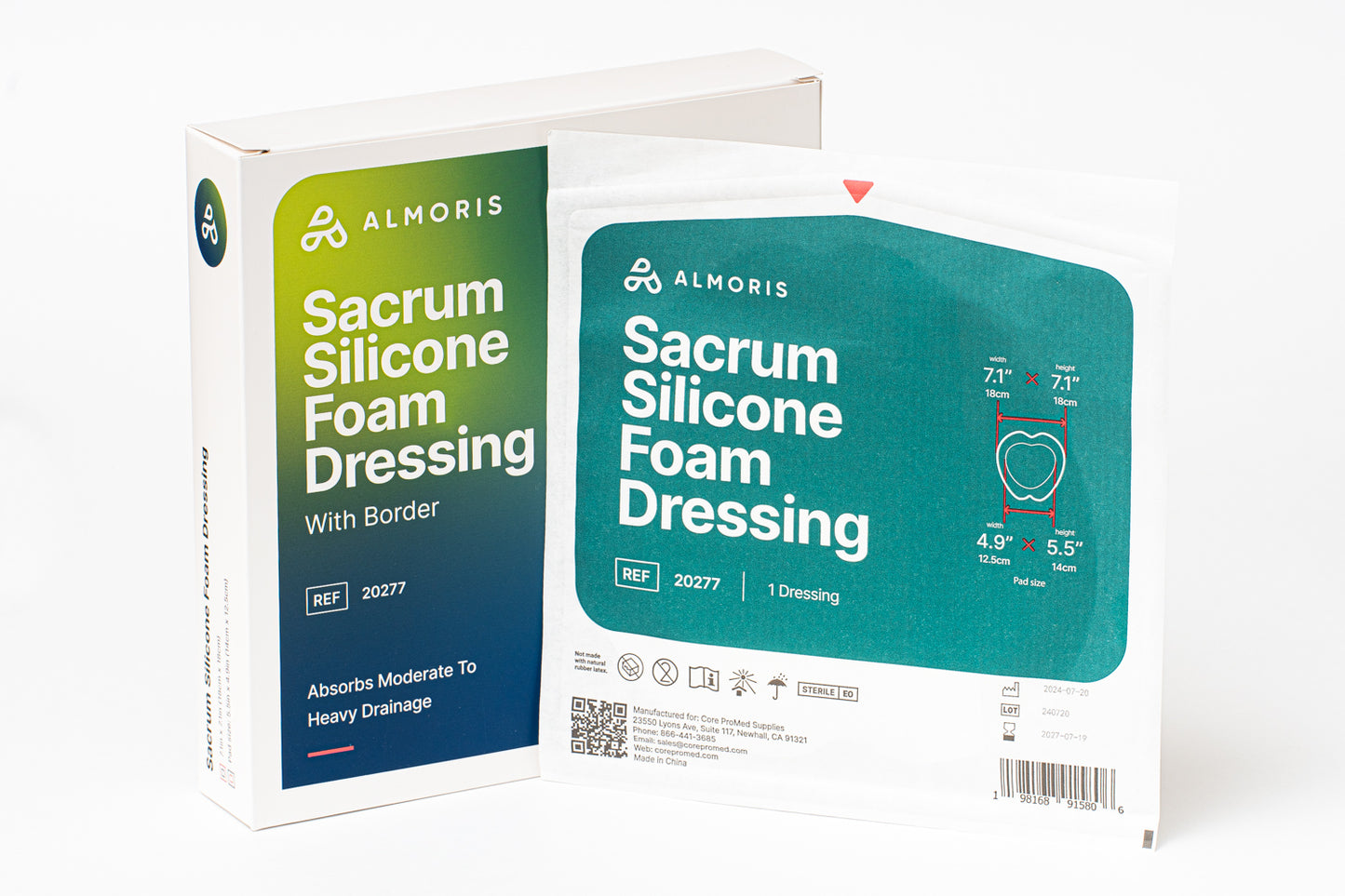 ALMORIS, Foam Dressing, Silicone Border