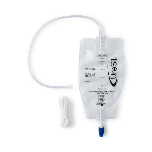 Urinary Leg Bag, Drain Valve, Non-Sterile, 600 mL, Vinyl